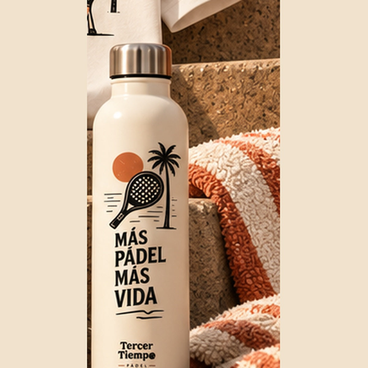 Botella de pádel "Más pádel, más vida"