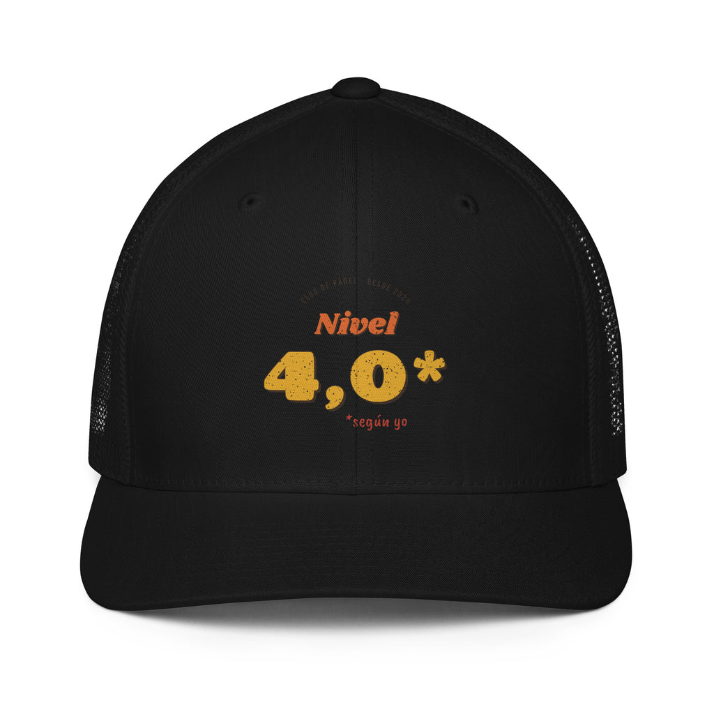Gorra Pádel Retro "Nivel 4,0* (según yo)" — vista trasera