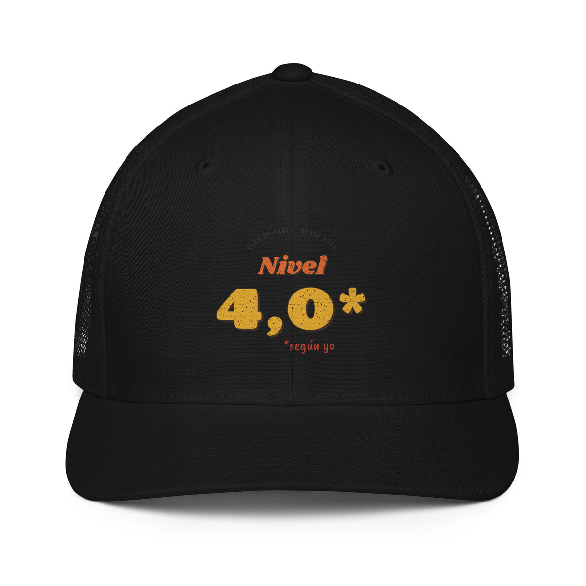 Gorra Pádel Retro "Nivel 4,0* (según yo)" — vista trasera