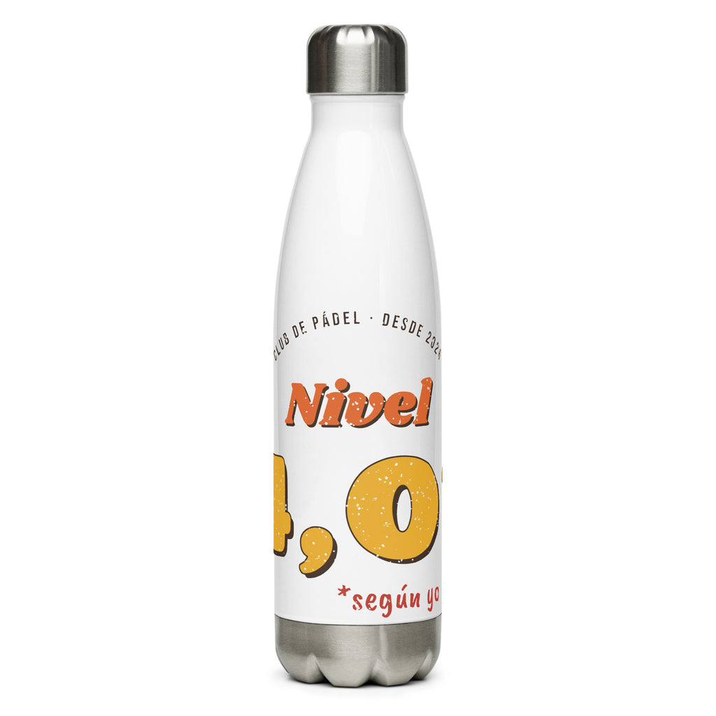 Botella Pádel Retro "Nivel 4,0* (según yo)" — vista frontal