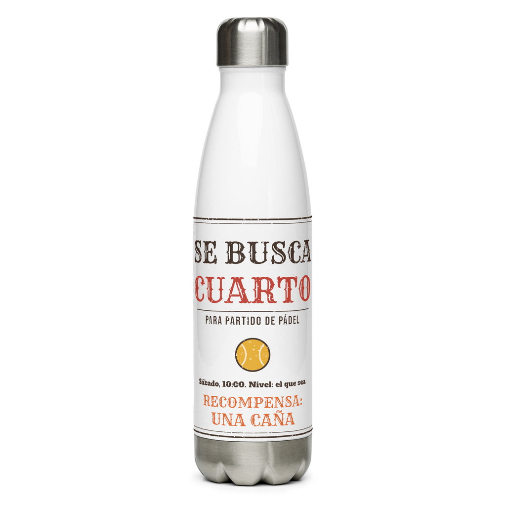 Botella Pádel Retro "Se busca cuarto" — vista frontal