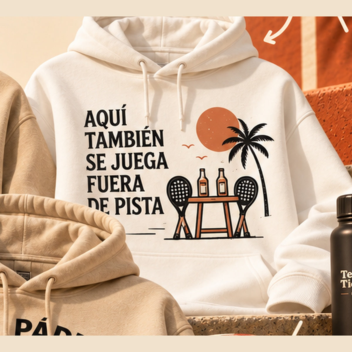 Sudadera de pádel "Aquí también se juega fuera de pista"