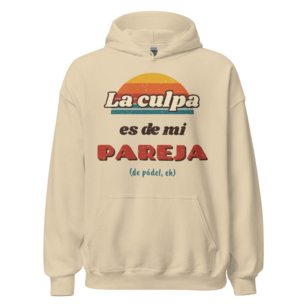 Sudadera Pádel Retro "La culpa es de mi pareja" — vista frontal