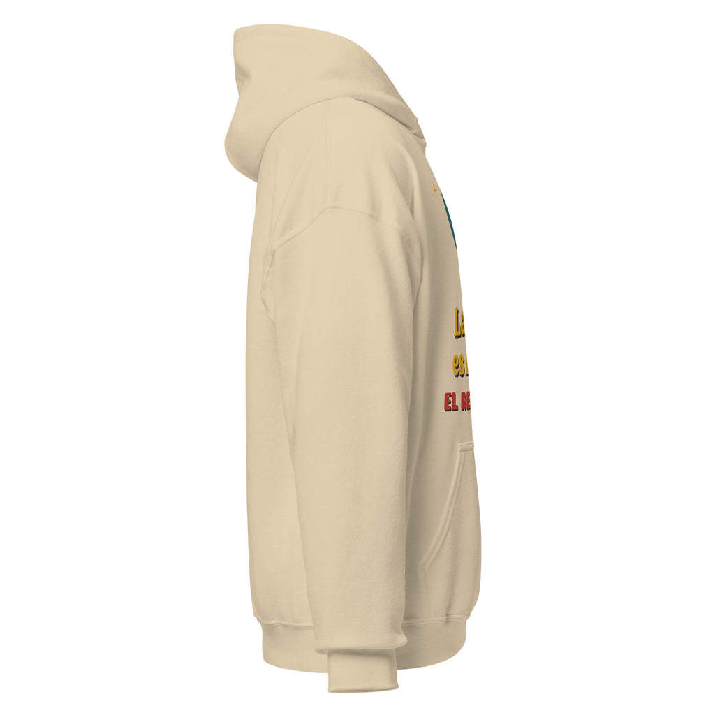 Sudadera Pádel Retro "La pala es nueva. El revés, no." — vista lateral derecha