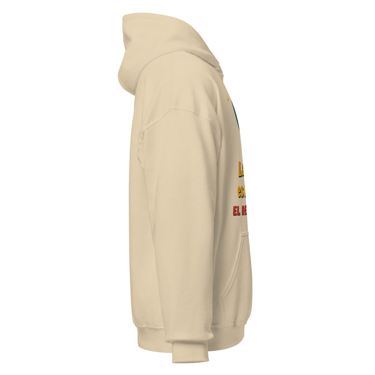 Sudadera Pádel Retro "La pala es nueva. El revés, no." — vista lateral derecha